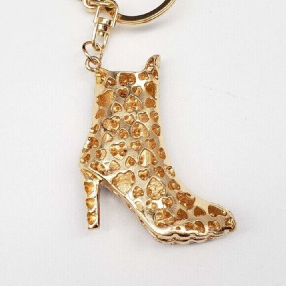 Authentic LV Gold Padlock & Key 🔑 Designer Bag Charm w/ Unbranded Shoe Keychain - Picture 3 of 8
